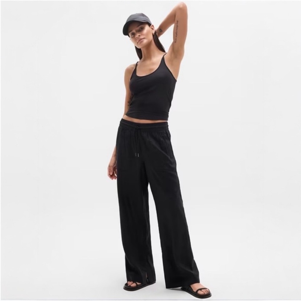 Athleta Retreat Wide Leg Linen Pant NWT LARGE - Picture 1 of 9